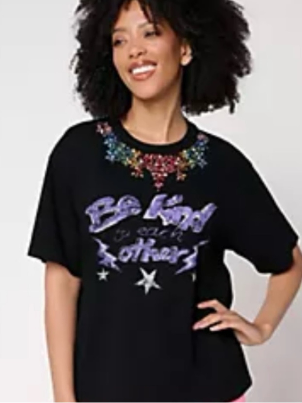 Curate by Aimee Kestenberg Embellished Vintage Tee in black